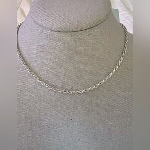 NWOT Caitlyn Minimalist 925 Sterling Silver Rope Chain Necklace